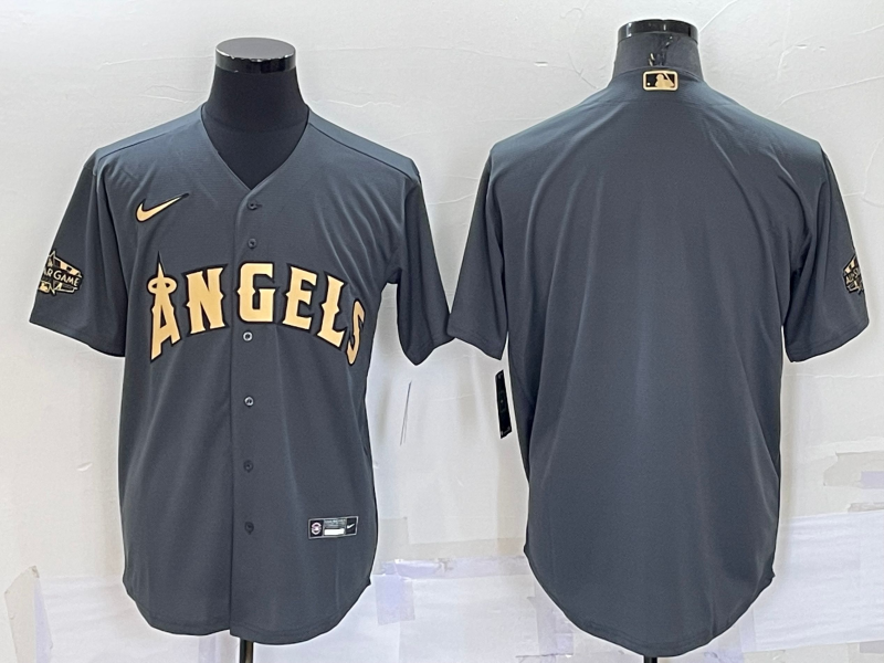 Men's Los Angeles Angels Dark Gray Alternate Team Blank Jersey